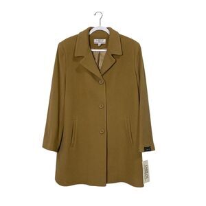 NWT Vintage Forrani 100% Wool Camel Color Button Front Coat Women's Size 12